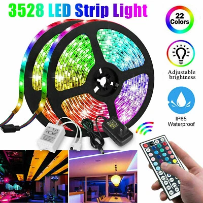 10M RGB Waterproof LED Strip light SMD 3528  Remote Flexible LED Lamp Tape IP65 - Image 1 of 4