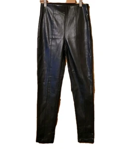 Ann Taylor Seamed Legging in Black Faux Leather Size XSP New - Picture 1 of 12