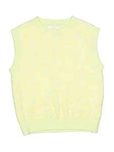 Zara Girls Yellow Sweater Vest 11 - Picture 1 of 2