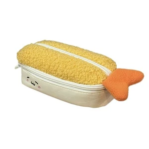 Double Layers Pencil Case Fried Shrimp Shape Stationery Bag School Office - Picture 1 of 8