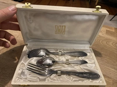 Couverts de Baptême - Métal Argenté - Poinçons - SAGLIER FRÈRES - Photo 1/4