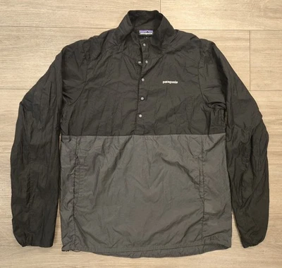 Patagonia Houdini Snap-T Pullover Ultralight Windbreaker 24156 Mens M Black Gray - Image 1 of 4