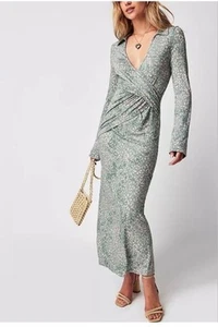 Free People Shayla abito midi avvolgente manica lunga come nuovo combinato taglia S floreale boho - Foto 1 di 10