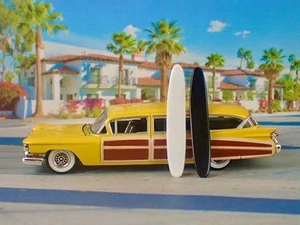 1959 Cadillac 502ci V8 Golden Maple Woody Surf Wagon 1/64 Scale Limited Edit T - Picture 1 of 6