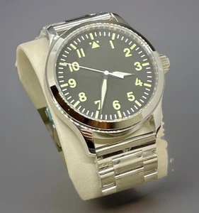 Orologio Corgeut 42mm Quadrante Nero Cristallo Zaffiro Militare Automatico Uomo Pilot SS - Foto 1 di 7