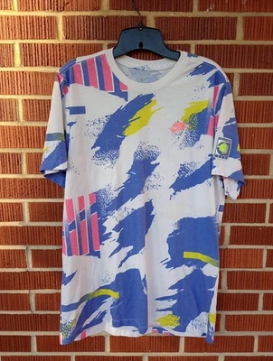 Vintage Nike Challenge Court US Open Shirt All Over Print Size L 1980's - Image 1 of 4