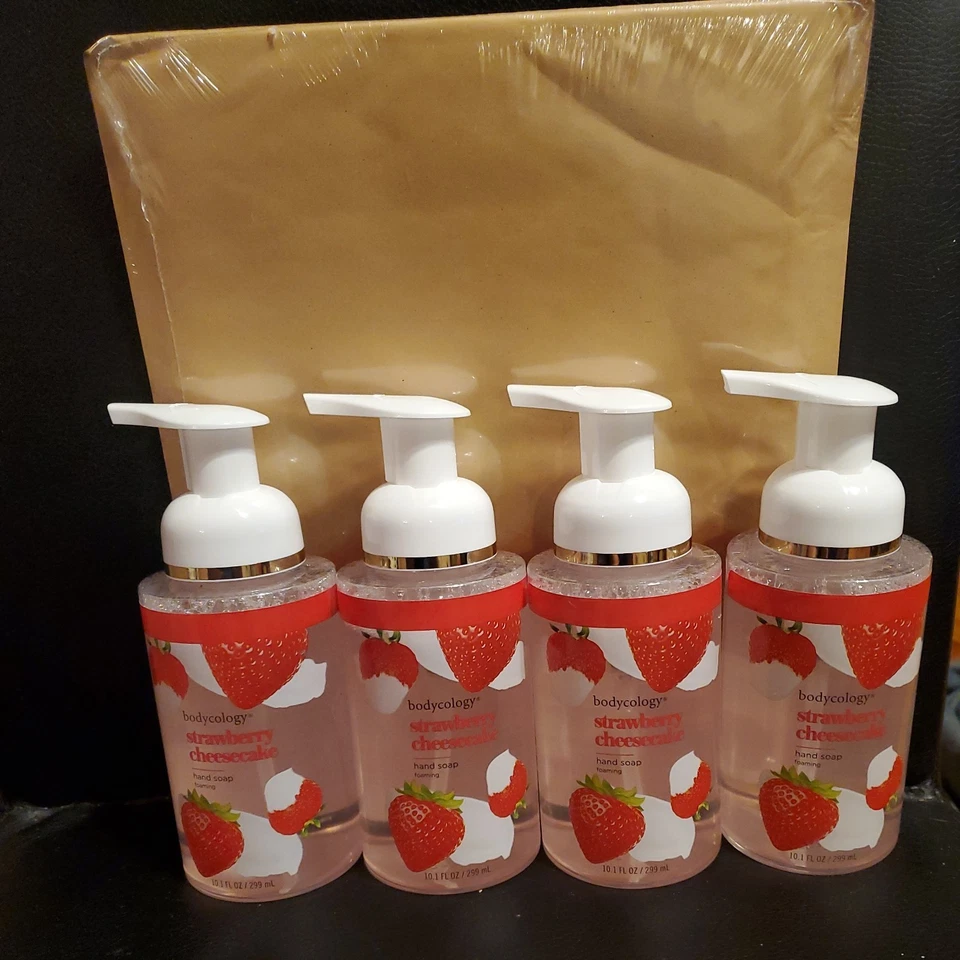 Bodycology 4pc Lot Strawberry Cheesecake Foaming Hand Soap 10.1oz 299ml New (x5) - Image 1 of 4