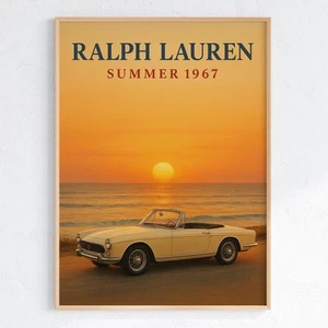 Retro Summer Car Poster - Old Money Fashion Magazine Print, Luxe Vintage Decor - Picture 1 of 5