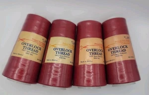 4 Red Overlock Serger Thread Spools 100% Spun Polyester Price Sew Right Lot of 4 - Picture 1 of 11