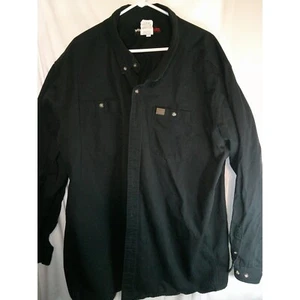 Wrangler RIGGS Workwear Shirt Jacket Button Up Long Sleeve Black 4XLT - Picture 1 of 3