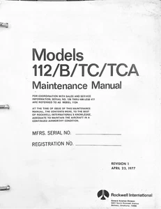 Rockwell Commander Models 112/B/TC/TCA Maintenance Manual - Picture 1 of 12
