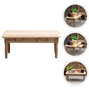 Home Decor Table Vintage Wooden Coffee Mini Furniture Model Baby Miniature Home Furniture - Picture 1 of 12