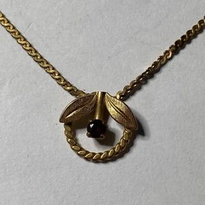 Van Dell Vintage 12K Gold Filled Flower Pendant Necklace 15" choker - Picture 1 of 7