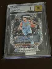 2017-18 Panini Prizm #166 Nikola Jokic Fast Break Prizm Auto BGS 9 Mint Auto 10