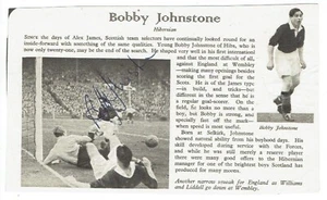 BOBBY JOHNSTONE signed 1951 SCOTLAND v England Photo HIBS †2001 - Picture 1 of 1
