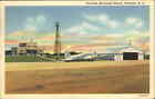 Charlotte North Carolina NC Airport Airplane Linen 1930s-50s Linen Postcard