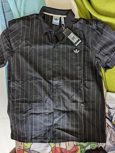 Adidas Originals Black White Stripes Shooting Shirt Sports Medium GD3548 Rare - Picture 1 of 2