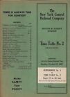 THE NEW YORK CENTRAL RAILROAD CO. EMPLOYEES TIME TABLE NO. 2 1957