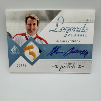 2007-08 SP Game Used Hockey Glenn Anderson Legends Classic /25 Auto Patch HGJ-GA - Image 1 of 4