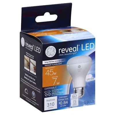 Ge Reveal 7w Flood Led In Size 1ct Ge Reveal 7w Flood Led Indoor R20, PartNo 447 - Image 1 of 4