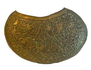 ANTIQUE KASHKUL PERSIAN HAND MADE ANIMALS DESIGNED BRASS DARVISH BOWL - Picture 1 of 11