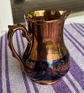 Antique Lustreware Lusterware Copper Pitcher Creamer England Cream Milk - Picture 1 of 9