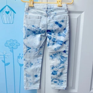 Cherokee Super Skinny Crop Printed Design Light Blue Denim Jeans Girls Size 5 !! - Picture 1 of 8