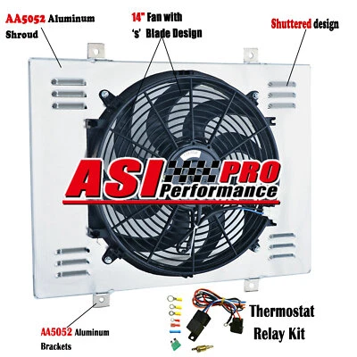 Aluminum Radiator Shroud+Fan Fit 67 68 Ford Galaxie Thunderbird Mercury Marqui Foto 1 de 4