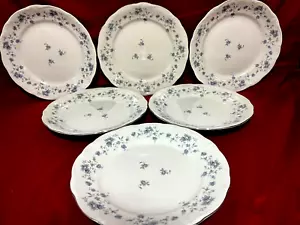 Johann Haviland Bavaria Blue Garland Set Of 6 Dinner Plates 10" England - Picture 1 of 2