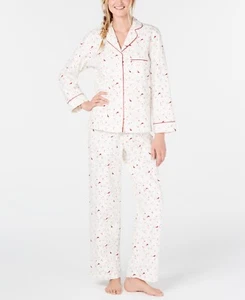 Charter Club Women’s Printed Cotton Flannel Pajama Set (XL, Cardinal) - Picture 1 of 1