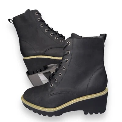 Botas estilo combate fantasma Hey Girl by Corkys de cuero vegano negro para mujer 7 Foto 1 de 4