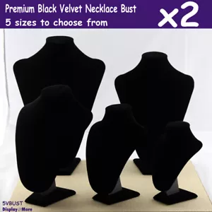 Necklace Bust Display PADDED | 2pcs | FELT Black Velvet | 5 Sizes | AUS Stock - Picture 1 of 72