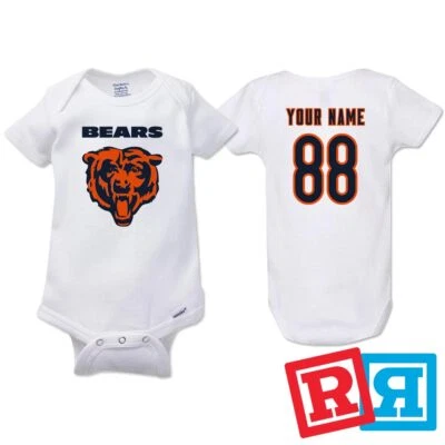 Personalized Chicago Bears Gerber Baby Onesie® Cotton Custom Bodysuit - Image 1 of 4