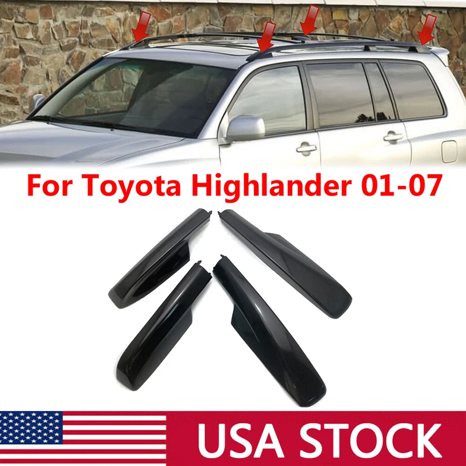 For Toyota for Highlander XU20 01-07 Roof Rack Cover Rail End  Replacement 4Pcs Foto 1 de 4