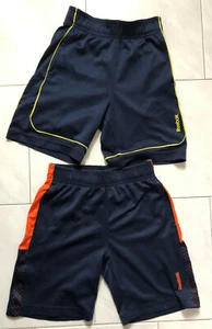REEBOK Boy's Play Dry Shorts BLUE/Yellow Sz L(6) & Blue/Orange Sz XL (7) - Picture 1 of 8