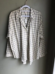 NWT! Madewell Women’s Flannel Pajama Top Size: L - Picture 1 of 13