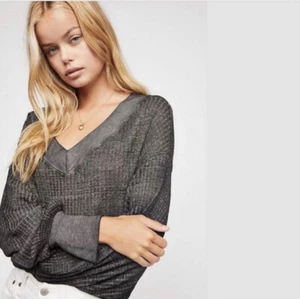 Free People Gray South Side Thermal Top Women’s Size Small - Picture 1 of 8