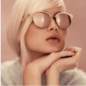 Gafas de sol Linda Farrow Clubmaster chapadas en oro rosa 24k espejadas cuadradas - Imagen 1 de 10
