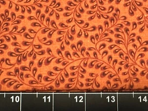 Tina Scrap 9"x21” Garden Oriental Imperial Leaves Swirl Floral OOP Cotton Fabric - Picture 1 of 1