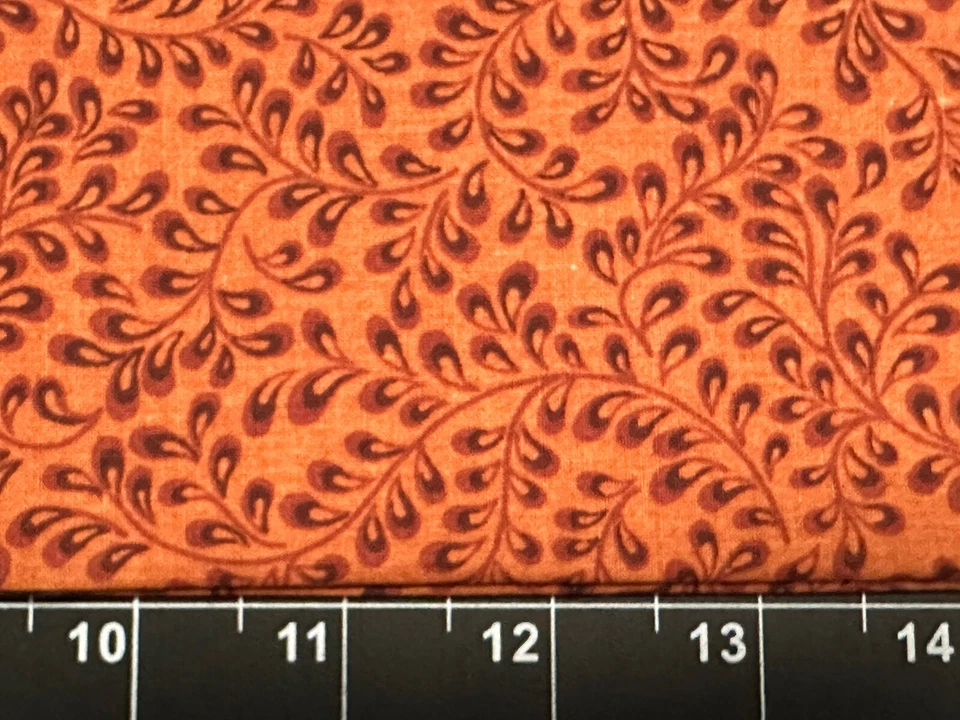 Tina Scrap 9"x21” Garden Oriental Imperial Leaves Swirl Floral OOP Cotton Fabric - Image 1 of 1