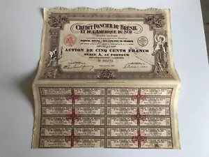 Action Crédit Foncier du Brésil et de l Amérique du sud 1928 - Imagen 1 de 2
