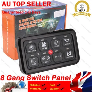 Universal 8 Gang Switch Panel Relay Circuit Breaker Control System LED Work Ligh - Picture 1 of 13