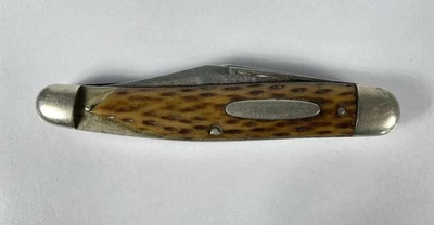 Vintage Schrade Cut Co Walden, NY.  Faca de bolso 3 lâminas - COMO ESTÁ - Imagem 1 de 4
