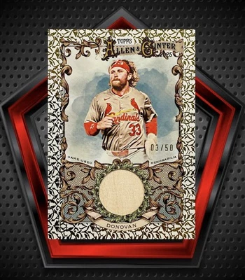 Brendan Donovan *3/50* 2025 Topps Allen & Ginter Oro Juego Usado Cardenales MLB Foto 1 de 3