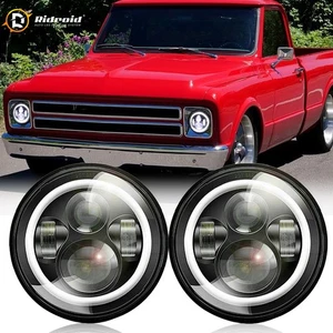 2pcs 7'' Round LED Headlights Hi-Lo Beam Fit GMC C15 C25 C35 1975 1976 1977 1978 - Picture 1 of 17