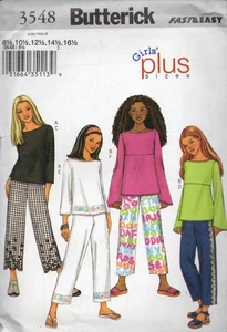 3548 Butterick MÄDCHEN/MÄDCHEN PLUS TOP & HOSE GRÖSSE 8 1/2-16 1/2 - Bild 1 von 1