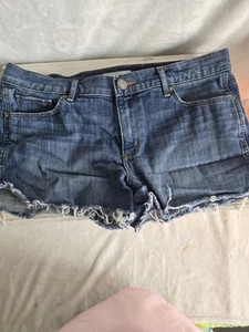 LOFT Ann Taylor Denim Raw Hem Cutoff Shorts Size 8 - Picture 1 of 6