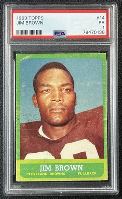 JIM BROWN PSA 1 1963 TOPPS #14 SP BROWNS 138 - Image 1 of 2