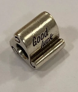 Pandora GOOD LUCK SCROLL Bead Threader Genuine Retired Silver 925 ALE Charm - Picture 1 of 12
