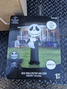 Halloween Nightmare Before Christmas 5ft Skeleton Jack Skellington Inflatable - Picture 1 of 3